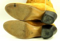 Acme 16-Inch Golden Roughout Suede Inlay Cowboy Boots Vintage US Made Womens (5)