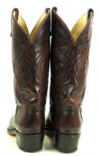 Acme Glossy Black Cherry Cowboy Boots Vintage USA Made Pointy Toe Men