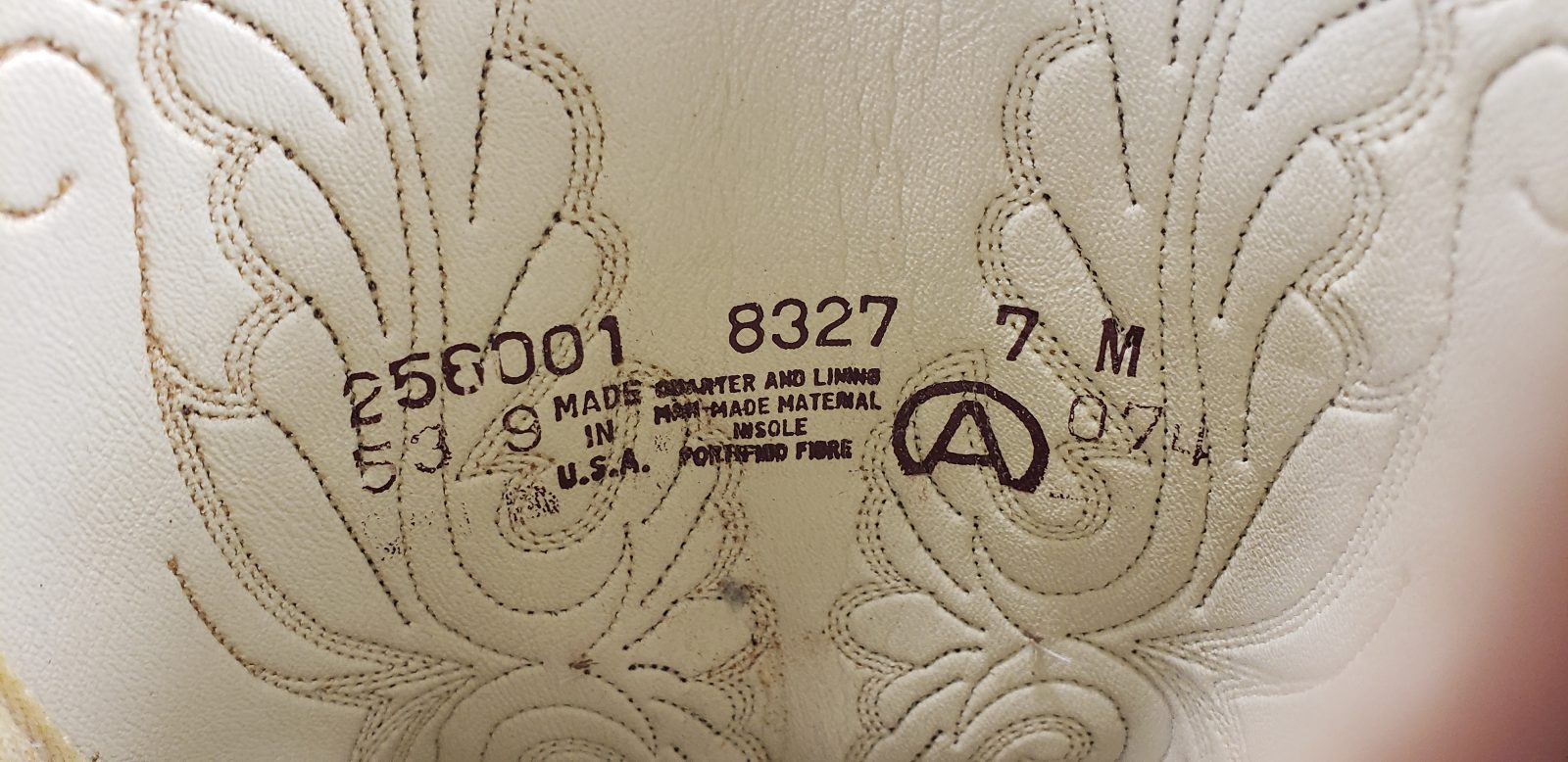 Acme Marbled Caramel Leather Tall Cowboy Boots Floral Vintage US Made Women