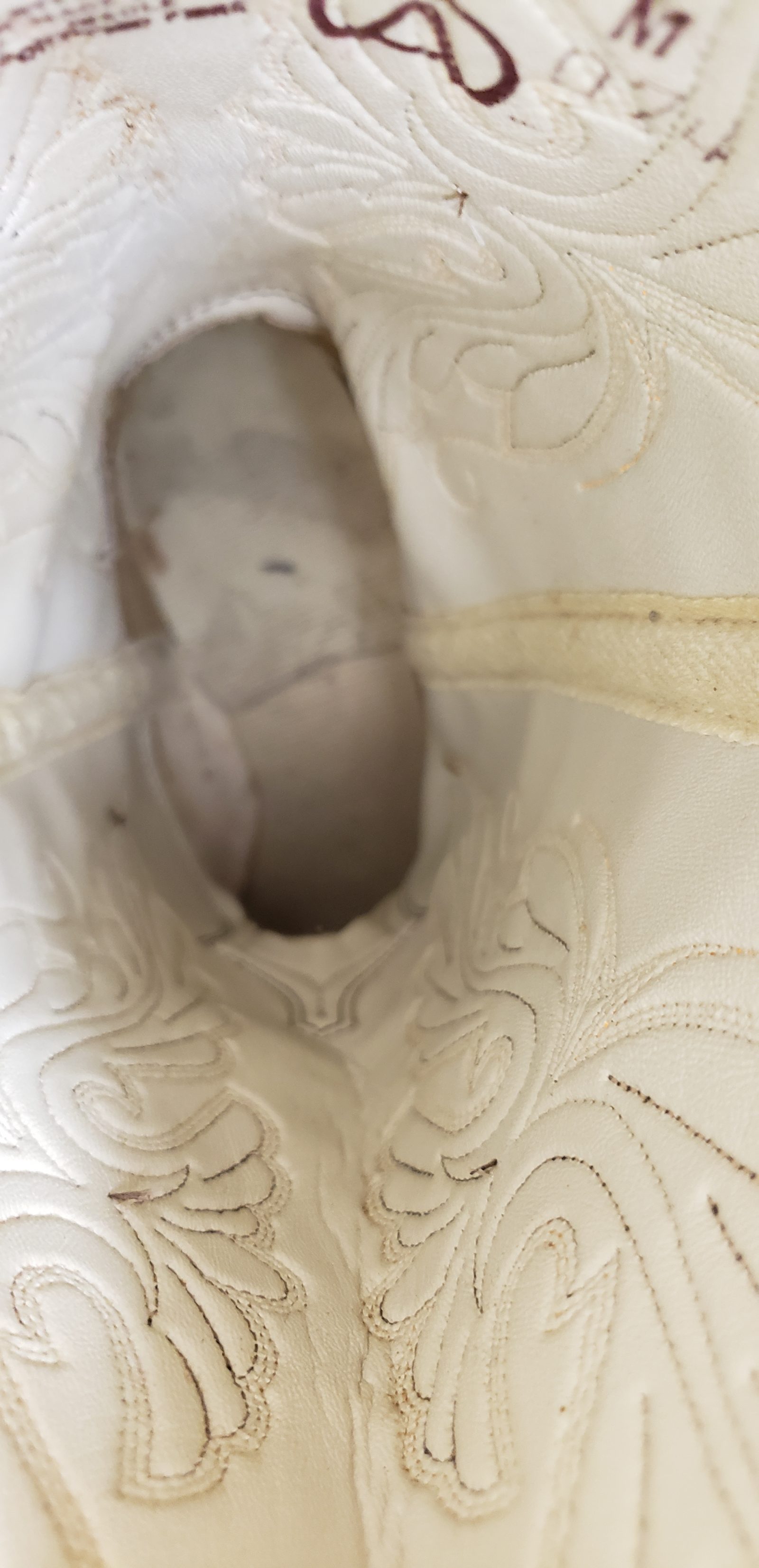 Acme Marbled Caramel Leather Tall Cowboy Boots Floral Vintage US Made Women