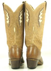 Acme Two-Tone Brown Leather Cowboy Boots Inlay Wings Vintage US Made Women (3)