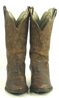 Ariat Distressed Brown Leather Cowboy Western Boots Wild Stitch Women