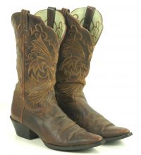 Ariat Distressed Brown Leather Cowboy Western Boots Wild Stitch Women