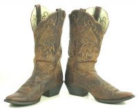 Ariat Distressed Brown Leather Cowboy Western Boots Wild Stitch Women