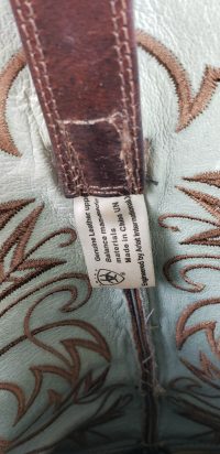 Ariat Distressed Brown Leather Cowboy Western Boots Wild Stitch Women