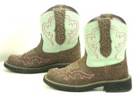 Ariat Fatbaby Harmony Mint Leopard Cowboy Riding Boots Discontinued Women