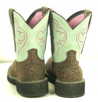 Ariat Fatbaby Harmony Mint Leopard Cowboy Riding Boots Discontinued Women