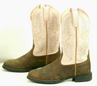 Ariat Pale Pink Brown Leather Cowboy Western Cowgirl Boots 10001603 Women