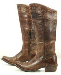 Ariat Sahara Brown Leather 17 Tall Knee Hi Riding Boots Discontinued Womens (8)