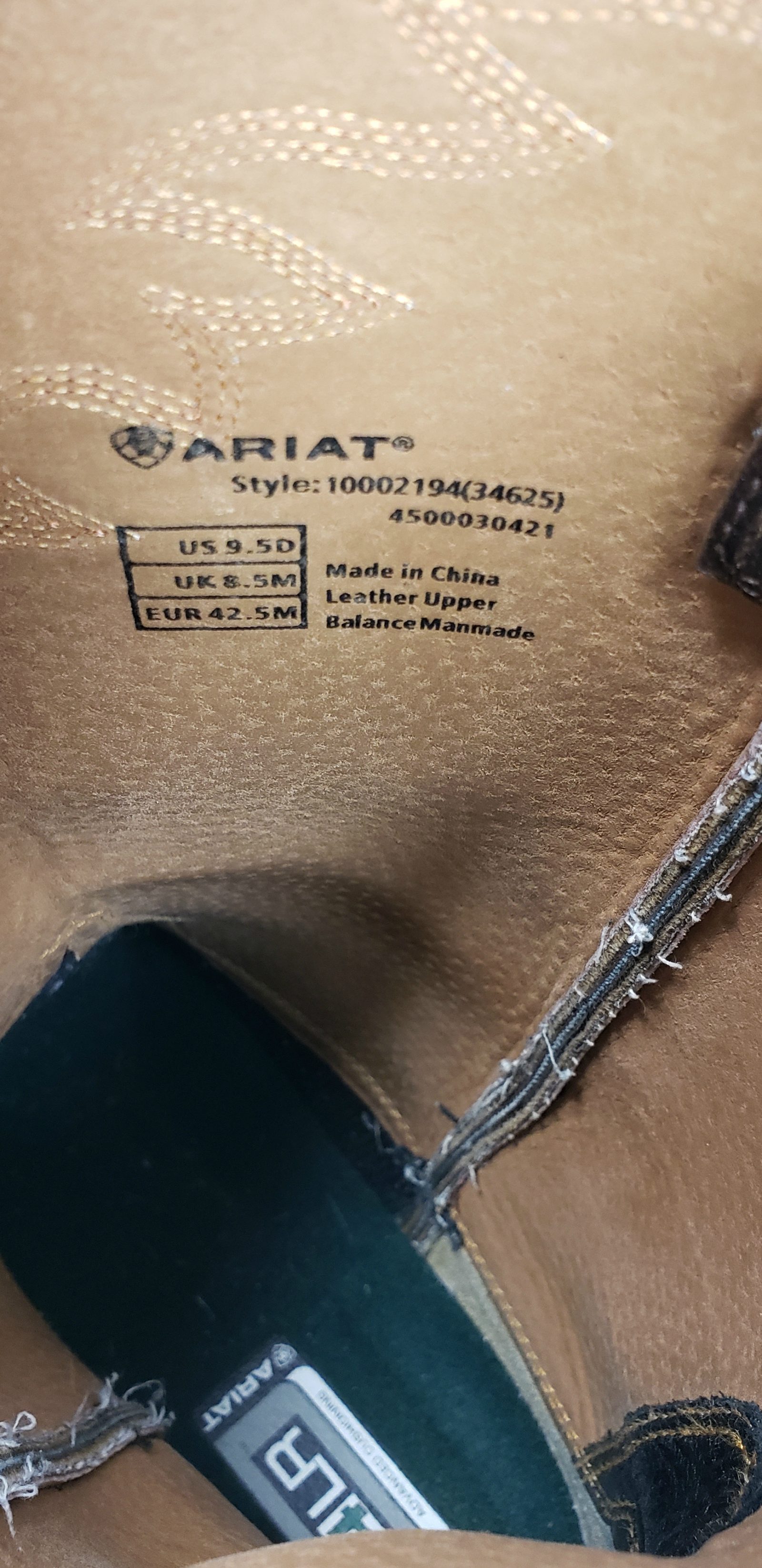 Ariat Sedona Oiled Brown Leather Cowboy Roper Riding Boots #34625 Men