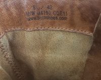 Born Brown Leather Short Biker Boots Square Toe Flat Top Zippers Men
