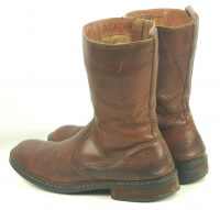 Born Brown Leather Short Biker Boots Square Toe Flat Top Zippers Men