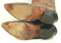 Code West Black Brown Cowboy Boots Red Inlays Wings Vintage 80S US Made Women