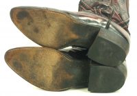 Dan Post Black Cherry Stovepipe Cowboy Boots Raised X Piping Spain Men