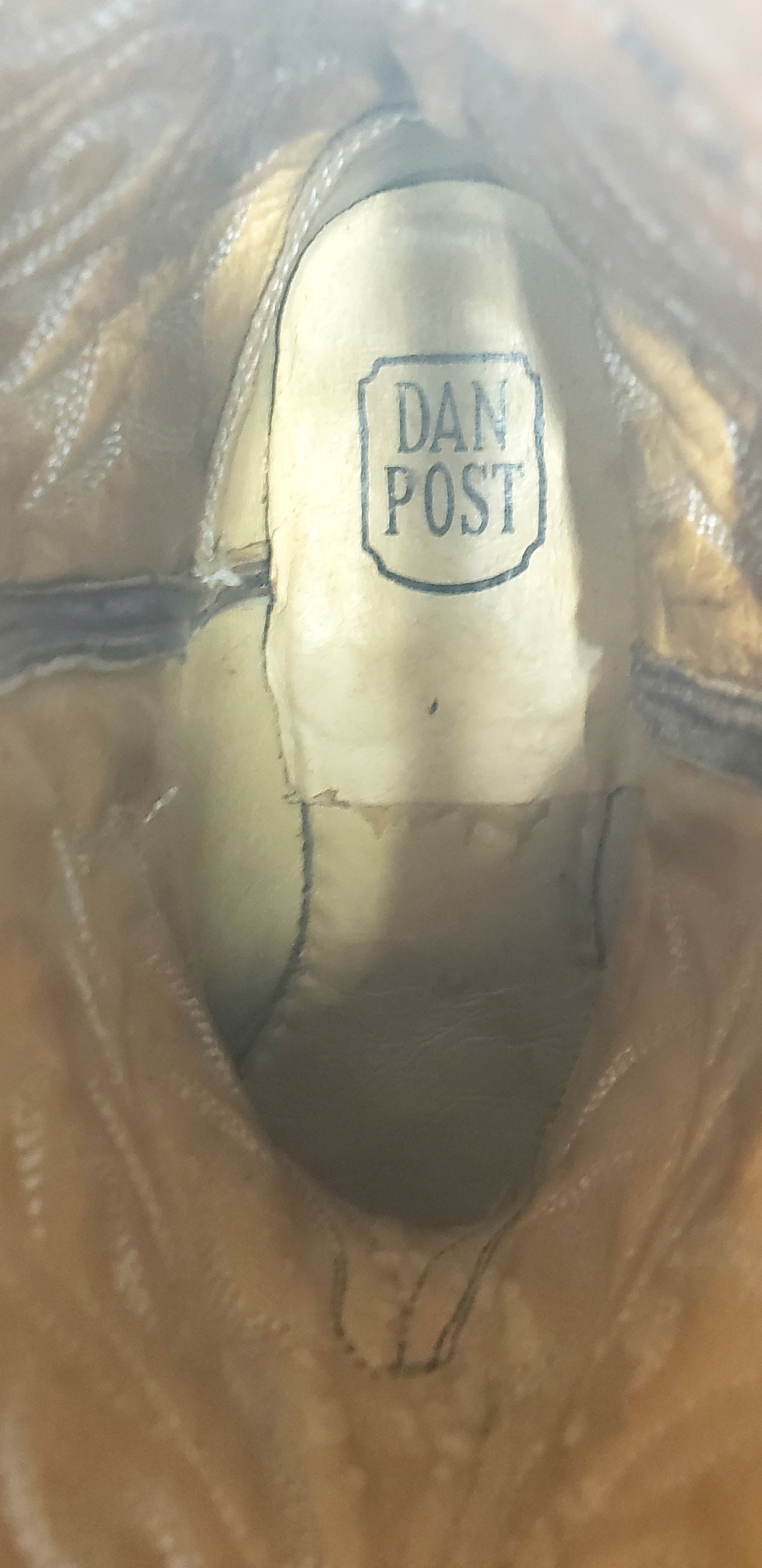 Dan Post Distressed Tan Brown Leather Western Cowboy Boots US Made Women