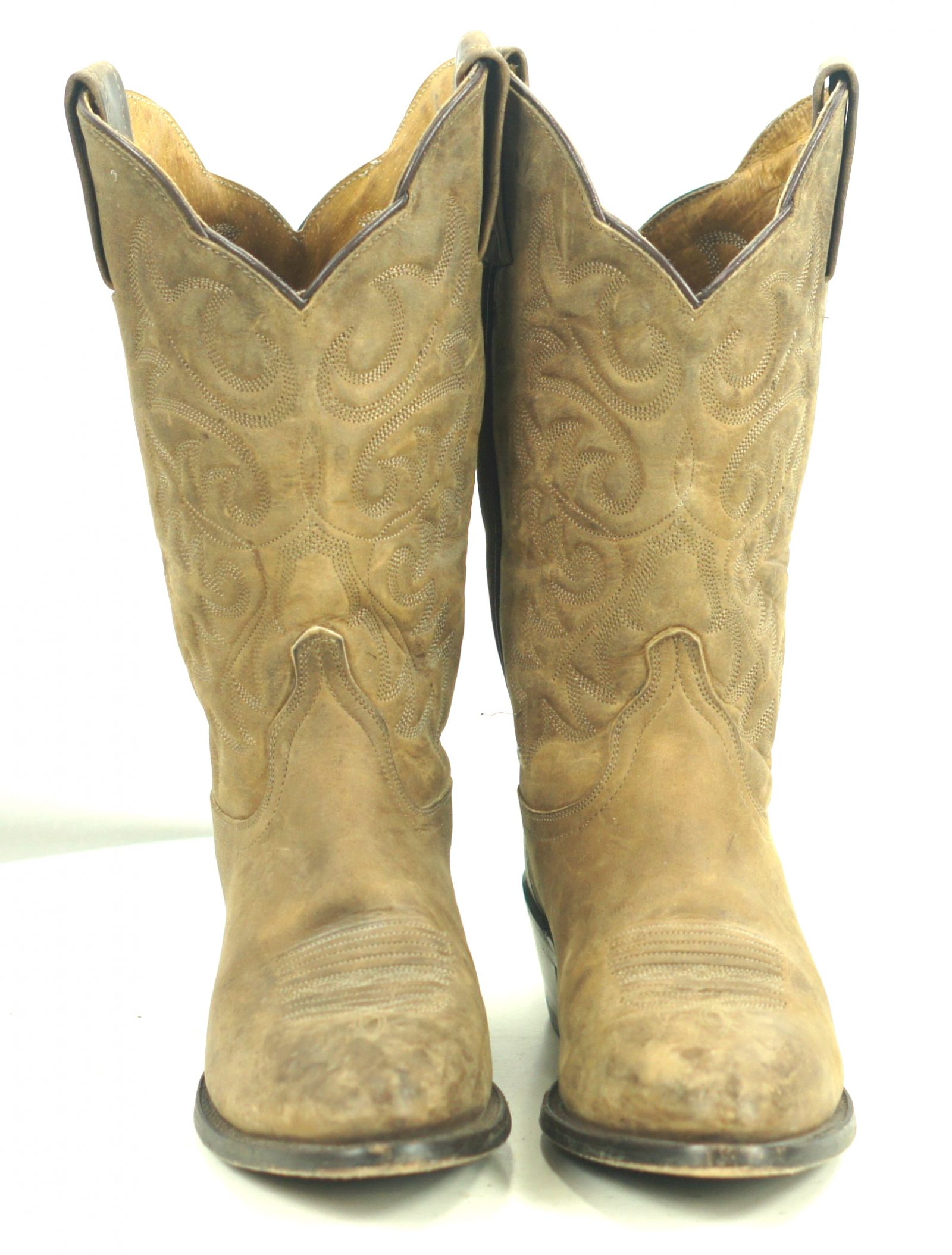 Dan Post Distressed Tan Brown Leather Western Cowboy Boots US Made Women