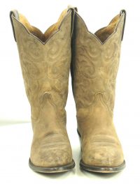 Dan Post Distressed Tan Brown Leather Western Cowboy Boots US Made Women