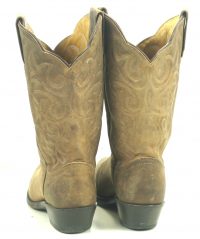 Dan Post Distressed Tan Brown Leather Western Cowboy Boots US Made Women