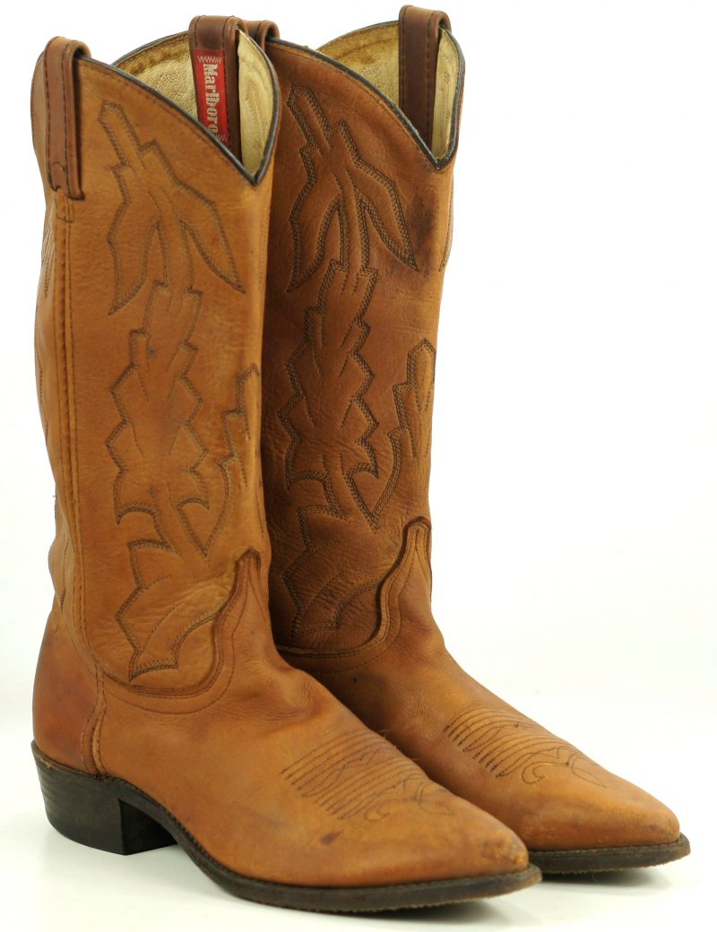 Dan Post Marlboro Brown Leather Cowboy Western Boots Vintage US Made Women