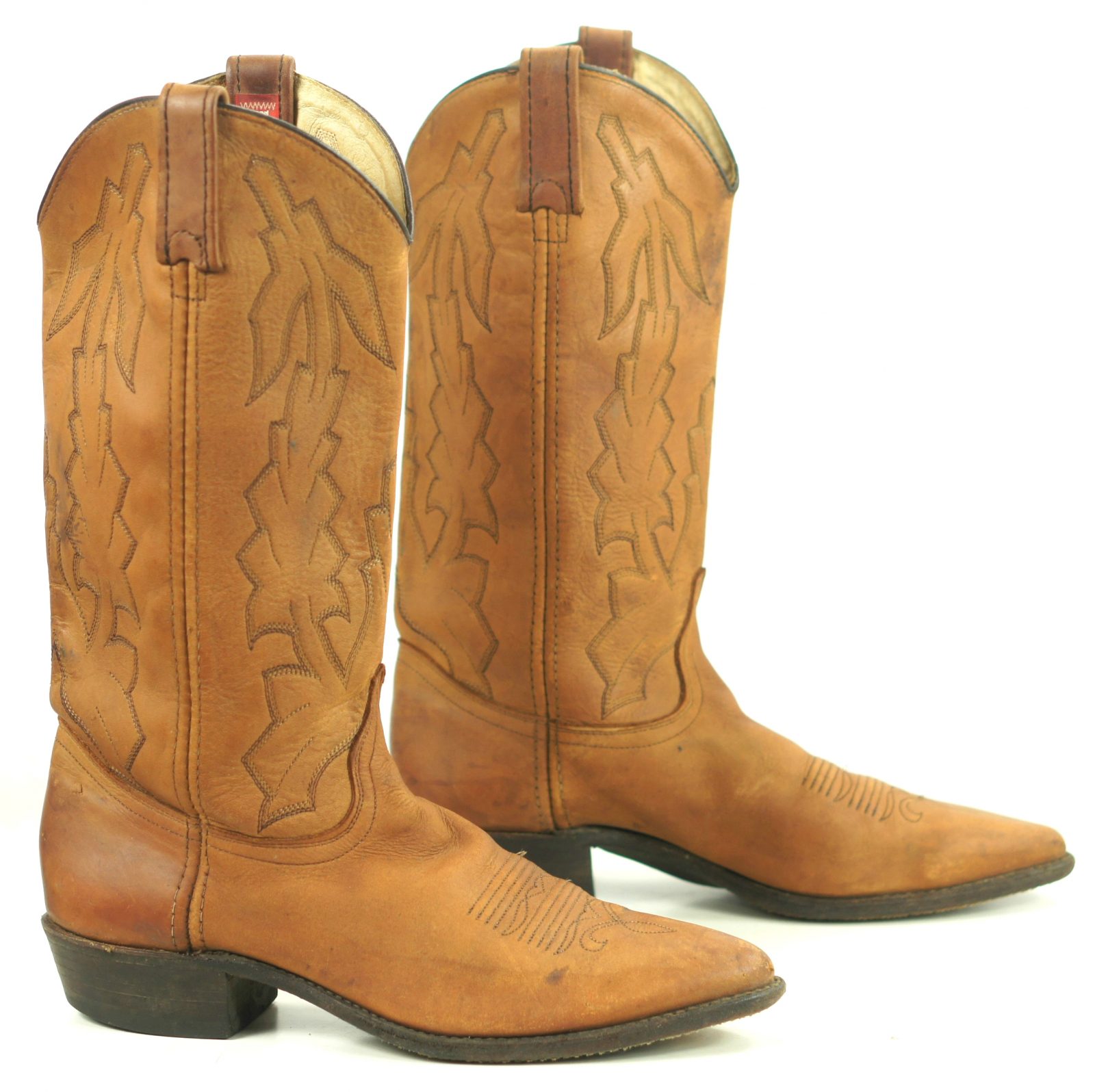 Dan Post Marlboro Brown Leather Cowboy Western Boots Vintage US Made Women