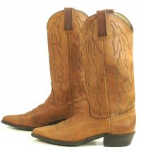 Dan Post Marlboro Brown Leather Cowboy Western Boots Vintage US Made Women