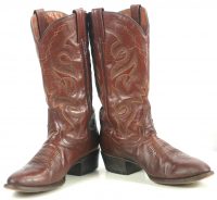 Dan Post Russet Leather Cowboy Western Boots 8 Row Stitch Mexico Men