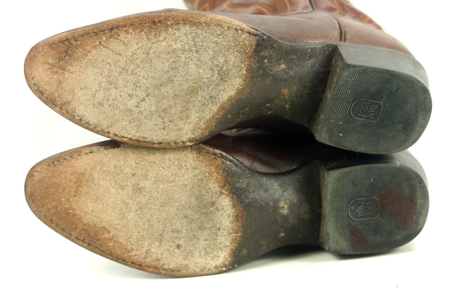 Dan Post Russet Leather Cowboy Western Boots 8 Row Stitch Mexico Men