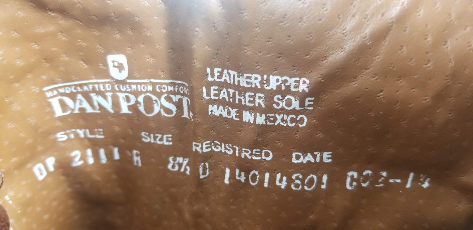 Dan Post Russet Leather Cowboy Western Boots 8 Row Stitch Mexico Men