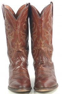 Dan Post Russet Leather Cowboy Western Boots 8 Row Stitch Mexico Men