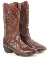 Dan Post Russet Leather Cowboy Western Boots 8 Row Stitch Mexico Men