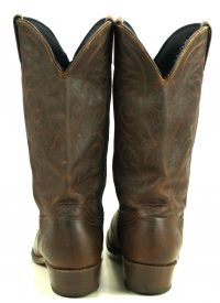 Dingo Dark Brown Leather Slouch Western Cowboy Boots Vintage US Made Men