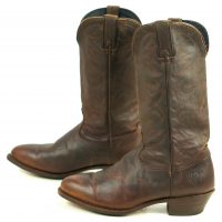 Dingo Dark Brown Leather Slouch Western Cowboy Boots Vintage US Made Men