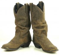 Double H HH Distressed Brown Leather Cowboy Western Slouch Boots Tips Womens 7 M (11)