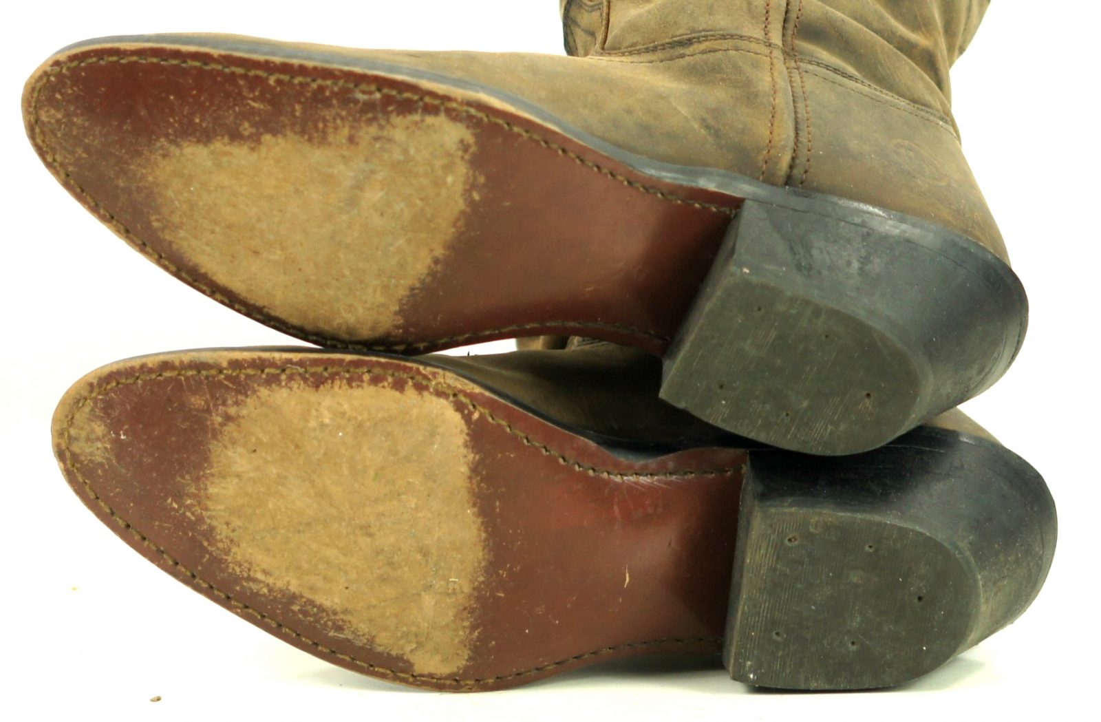 Double H HH Distressed Brown Leather Cowboy Western Slouch Boots Tips Womens 7 M (12)