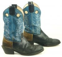 Double H Porthole Tricolor Leather Buckaroo Cowboy Boots Blu Black Tan Mens (1)