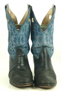 Double H Porthole Tricolor Leather Buckaroo Cowboy Boots Blu Black Tan Mens (10)
