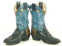 Double H Porthole Tricolor Leather Buckaroo Cowboy Boots Blu Black Tan Mens (5)
