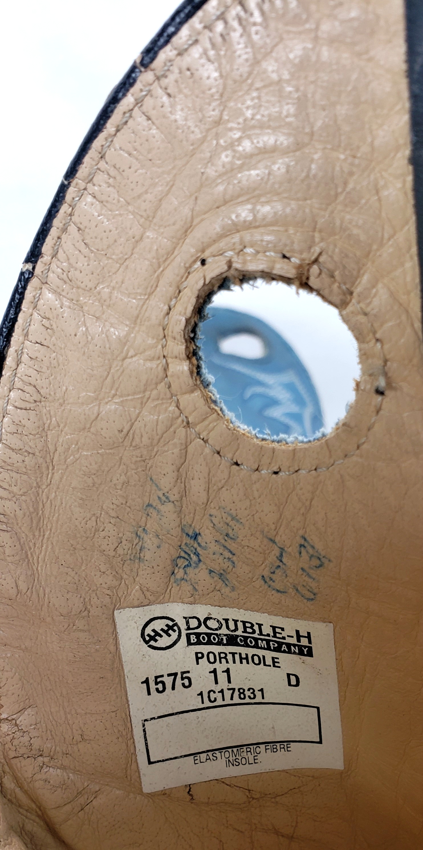 Double H Porthole Tricolor Leather Buckaroo Cowboy Boots Blu Black Tan Mens (8)