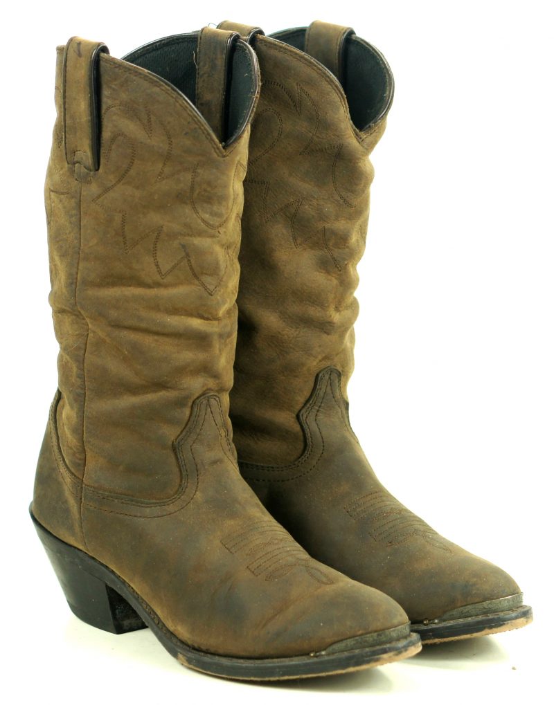 Durango Distressed Brown Leather Cowboy Slouch Boots $150 RD542 Women