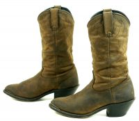 Durango Distressed Brown Leather Cowboy Slouch Boots $150 RD542 Women