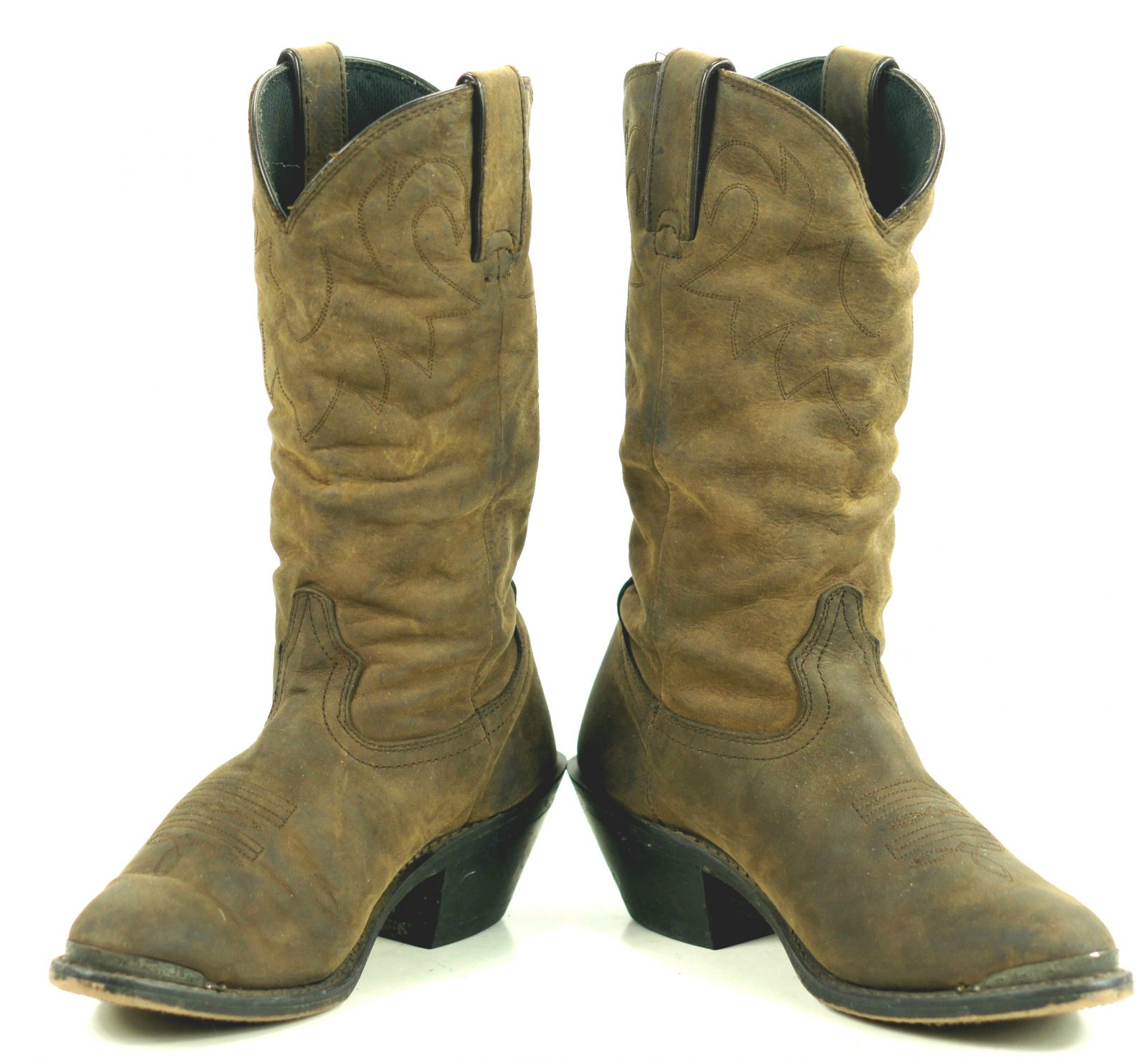 Durango Distressed Brown Leather Cowboy Slouch Boots $150 RD542 Women