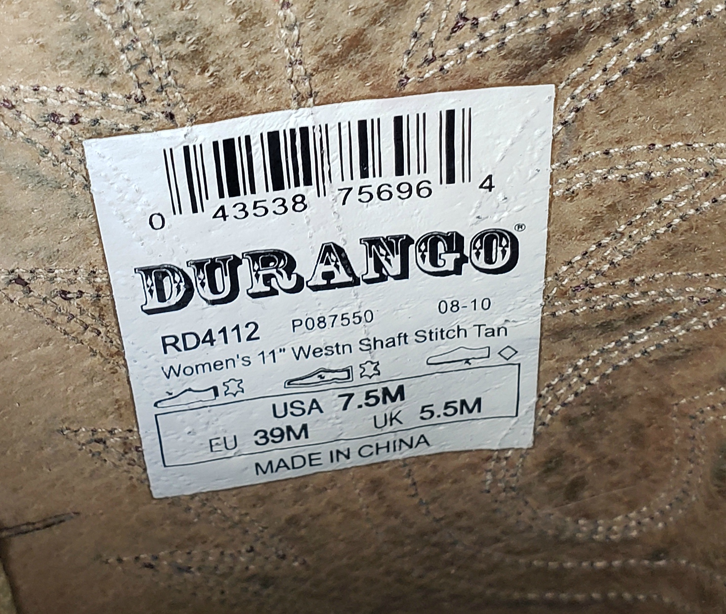 Durango Distressed Brown Leather Cowboy Western Boots $150 RD4112 Women