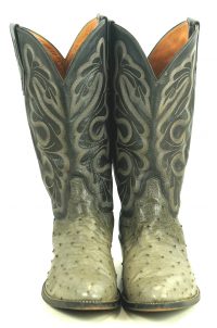 El Dorado Full Quill Ostrich Gray Western Cowboy Boots Handcrafted Men