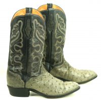 El Dorado Full Quill Ostrich Gray Western Cowboy Boots Handcrafted Men