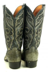 El Dorado Full Quill Ostrich Gray Western Cowboy Boots Handcrafted Men