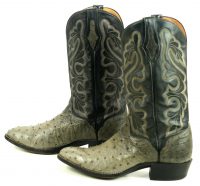 El Dorado Full Quill Ostrich Gray Western Cowboy Boots Handcrafted Men