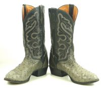 El Dorado Full Quill Ostrich Gray Western Cowboy Boots Handcrafted Men