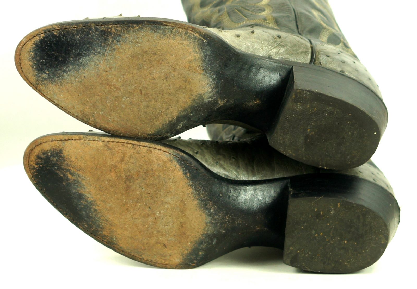 El Dorado Full Quill Ostrich Gray Western Cowboy Boots Handcrafted Men