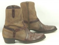 Florsheim Brown Leather Suede Biker Harness Ankle Boots Brazil Men