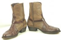 Florsheim Brown Leather Suede Biker Harness Ankle Boots Brazil Men